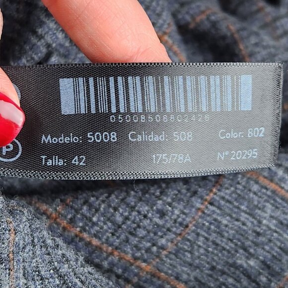 Massimo Dutti Pants Womens 10 Gray Blue Plaid Wool Blend Straight Leg Trousers - Picture 15 of 16